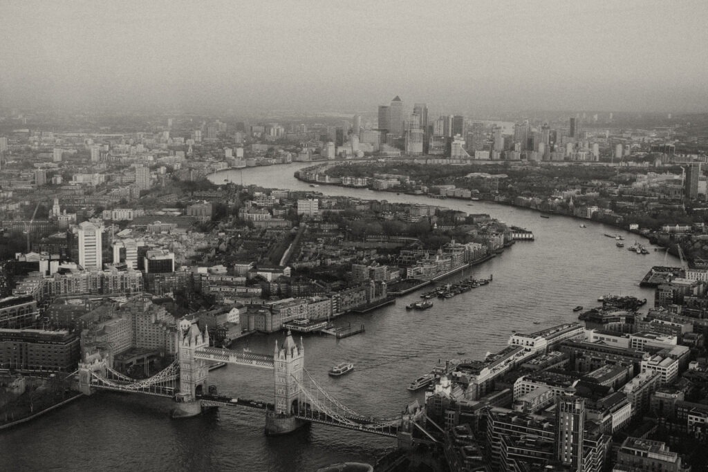 The Thames running through London
